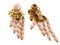 Pink Coral Sphere & 18K Yellow Gold Dangle Clip-On Earrings, Set of 2, Image 4