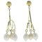 Boucles d'Oreilles à 3 Anneaux en Or Jaune et Perle, Set de 2 1