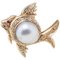 Collier avec pendentif poisson en or rose, diamants, perles et diamants 1