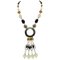 Gold, Silver, Stone & Pearl Necklace 1