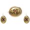 Late Victorian Yellow Gold & Ruby Brooch and Earrings, Set of 2 1