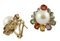 Diamond, Multi-Colored Sapphire, Pearl & Rose Gold Earrings, Set of 2 3