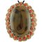 Diamond, Yellow Sapphire, Red Coral Drop, Gold & Silver Pendant Necklace or Brooch 1