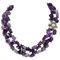 Multistrand Amethyst, Pearl, Ruby and Gold Clasp Necklace 1
