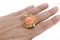 Orange Coral Button, Diamond & 18K Yellow Gold Dome Ring, Image 6