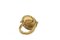 Orange Coral Button, Diamond & 18K Yellow Gold Dome Ring 4