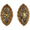 Yellow Topaz, Diamond, Silver and Rose Gold Earrings, Set of 2, Image 1