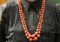 Red Coral, Diamond, Rose Gold and Silver Double Strand Necklace 5