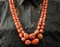 Red Coral, Diamond, Rose Gold and Silver Double Strand Necklace 6