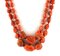 Red Coral, Diamond, Rose Gold and Silver Double Strand Necklace 2