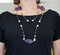 Amethyst, Pearl, Onyx, Hard Stone, 9 Karat Rose Gold and Silver Long Necklace, Image 6