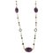 Amethyst, Pearl, Onyx, Hard Stone, 9 Karat Rose Gold and Silver Long Necklace 1