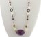 Amethyst, Pearl, Onyx, Hard Stone, 9 Karat Rose Gold and Silver Long Necklace, Image 2