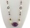 Collar largo de amatista, perla, ónix, piedra dura, oro rosa de 9 quilates y plata, Imagen 2