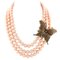 Diamant, Mehrfarbiger Saphir, Rosa Stein & Roségold Perlen Halskette mit Silberverschluss 1