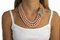 Diamant, Mehrfarbiger Saphir, Rosa Stein & Roségold Perlen Halskette mit Silberverschluss 6