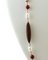 Lange Halskette aus Perle, Orange Koralle, Weißem Stein, Roségold und Silber 3