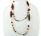 Collar largo de perlas, coral naranja, piedra blanca, oro rosa y plata, Imagen 2