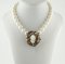 Diamond, Garnet, Topaz & Australian Pearl Beaded Cameo Necklace 3