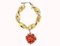 Red Coral & 18K Yellow Gold Hoop Earrings, Set of 2 3