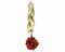 Red Coral & 18K Yellow Gold Hoop Earrings, Set of 2, Image 2