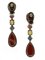 Diamond, Ruby, Yellow & Blue Sapphire, Red Coral Drop and 18K Gold Dangle Earrings, Set of 2 3