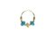 Stone & 18 K Gold Hoop Earrings, Set of 2 3