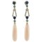 Emerald, Diamond, Lapis, Pink Coral & 14K White Gold Drop Earrings, Set of 2 1
