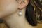 Diamond, South Sea Pearl, 9 Karat Rose Gold and Silver Dangle Earrings, Set of 2 9