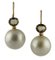 Diamond, South Sea Pearl, 9 Karat Rose Gold and Silver Dangle Earrings, Set of 2, Image 1