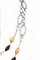 Pearl, Onyx, Orange Coral & Silver Multi-Strand Link Necklace 2