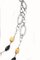 Pearl, Onyx, Orange Coral & Silver Multi-Strand Link Necklace, Image 2