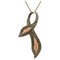 Diamond, Pink Coral, Rose Gold and Silver Bow Pendant Necklace 1