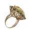 Yellow Topaz, Green Sapphire, Tanzanite, Rose Gold and Silver Fashion Ring 3