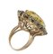 Yellow Topaz, Green Sapphire, Tanzanite, Rose Gold and Silver Fashion Ring, Image 3