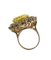 Yellow Topaz, Green Sapphire, Tanzanite, Rose Gold and Silver Fashion Ring 5