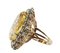 Yellow Topaz, Green Sapphire, Tanzanite, Rose Gold and Silver Fashion Ring, Image 4