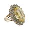 Yellow Topaz, Green Sapphire, Tanzanite, Rose Gold and Silver Fashion Ring 2