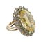 Yellow Topaz, Green Sapphire, Tanzanite, Rose Gold and Silver Fashion Ring, Image 2