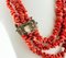 Red Coral, Diamond, Emerald, Gold and Silver Multi-Strand Necklace, Image 3