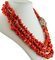 Red Coral, Diamond, Emerald, Gold and Silver Multi-Strand Necklace 2