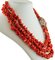 Red Coral, Diamond, Emerald, Gold and Silver Multi-Strand Necklace, Image 2