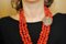 Red Coral, Diamond, Emerald, Gold and Silver Multi-Strand Necklace, Image 6