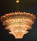 Lámpara de araña Palmette de cristal de Murano rosa, Imagen 3