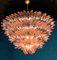 Pink Murano Glass Palmette Chandelier 14
