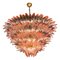 Pink Murano Glass Palmette Chandelier 1