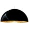 Black Outside and Gold Inside Sonora Suspension Lamp by Vico Magistretti for Oluce 1