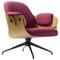 Fuchsia Upholstery Oak Low Lounger Armchair by Jaime Hayon 1