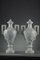 19th Century White Marble Vases With Ivy Decoration, Set of 2 2