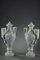 19th Century White Marble Vases With Ivy Decoration, Set of 2 3